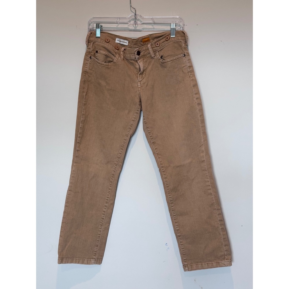 Pilcro and the Letterpress No 28 Low Rise Straight Leg Tan Khaki Jeans 28